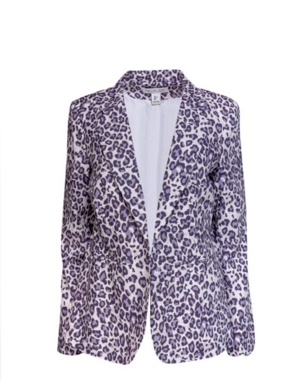 Rachel Zoe linen cotton blend leopard print blazer
